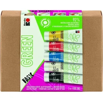 Marabu Green Sada Alkydových barev Basic 5x 100 ml
