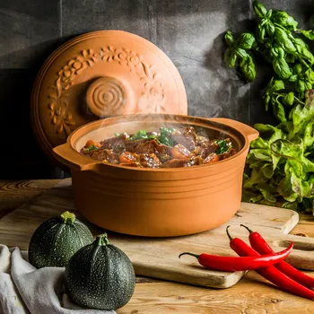 Římský hliněný hrnec s poklicí CRYSTINE ROMA ROUND 4 l