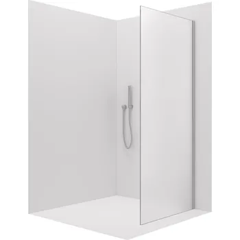 CERANO - Boční stěna Santoro - levá - 6 mm - chrom, mléčné sklo - 100x195 cm - jednodílná pevná