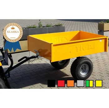 Zahradní vozík Vares | Vozík sklápěcí TR220S - PROFI za traktor (nosnost 400kg, korba 127x95cm) - Barva červená TR220S_cerny