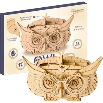 3D puzzle NiXiM Dřevěné 3D puzzle - Sova - stojan na pera