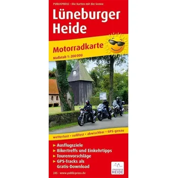 Lüneburské vřesoviště 1:200 000 / motocyklová mapa