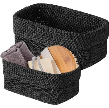 Úložný box Sada bavlněných háčkovaných košíků 2 ks