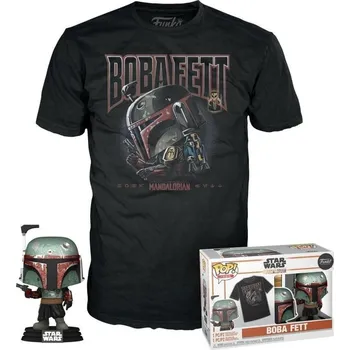 Figurka Funko POP & Tee: Star Wars - Bobba Fett (velikost trička L)