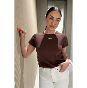 Dámské tričko Dámské tričko PINKO BASICO 100373A34FL78 hnědé Velikost: XL