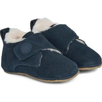 Capáčky Wheat dětské kožené capáčky s vlněnou podšívkou Taj 305i - 1432 navy Velikost: 20 Hřejivé, prodyšné