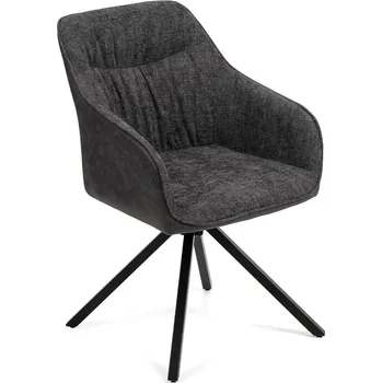 Jídelní židle Otočná jídelní židle ROSBEL, tmavě šedá látka/kov + vyzvednutí ZDARMA