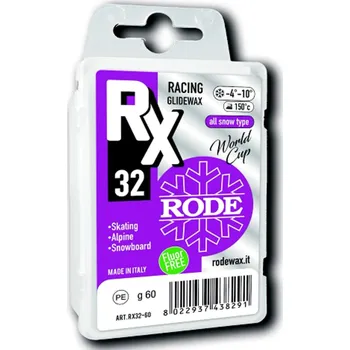 Lyžařský vosk RODE RX32 Glider Violet 60g, -4 až -10 °C, skluzný vosk