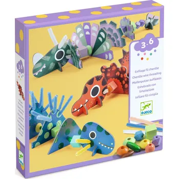 Dřevěná hračka Navlékání Dinosauři