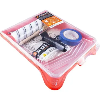 Malířský váleček Malířský set Solid - vanička, váleček s rukojetí, štětec, fólie a páska