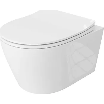 Klozet LAVITA Rimless PRAIA závěsná WC mísa s duroplastovým sedátkem bílá