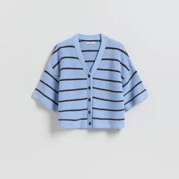 Dámský svetr Reserved - Svetr kardigan - světle modrá - 775IP-50X - 775IP-50X-M