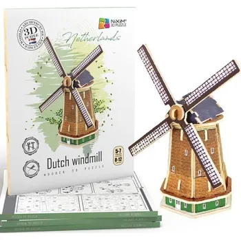 3D puzzle NiXiM Dřevěné 3D puzzle - Holandský větrný mlýn