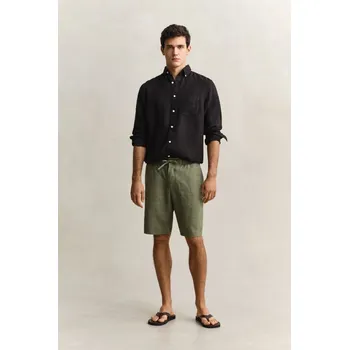 ŠORTKY GANT REG LINEN DS SHORTS DRY HERB GREEN