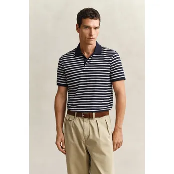 Pánské oblečení POLOKOŠILE GANT PIMA STRIPED SS POLO EVENING BLUE