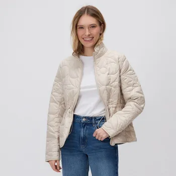 Dámský kabát Reserved - Vatovaná bunda s límcem - tělová - 506IA-02X - 506IA-02X-XXL