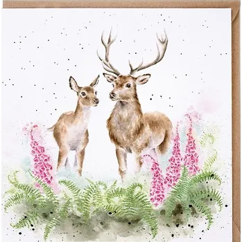 Přání Wrendale Designs "Lord and Lady", 15x15 cm - Jelen s laní