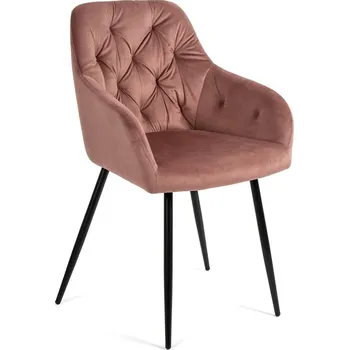 Jídelní židle Jídelní židle CALRA, růžová látka/kov + vyzvednutí ZDARMA