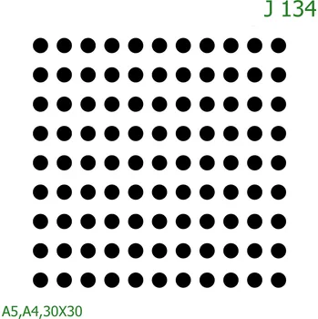 Plastová šablona pro malování - Strukturální vzory - Orientované puntíky (J134) - A5 , Nelepící folie