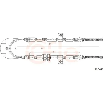 Lanko parkovací brzdy Tažné lanko, parkovací brzda COFLE 11.5443