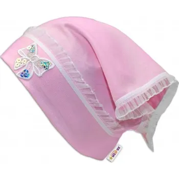 Kojenecký body Baby Nellys Letní, jarní šátek s mašličkou a volánkem - sv. růžová | Velikost koj. oblečení: uni