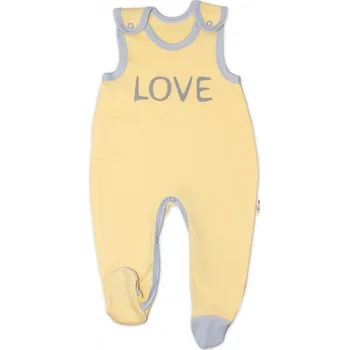 Kojenecký body Baby Nellys Kojenecké bavlněné dupačky Baby Nellys, Love - žluté | Velikost koj. oblečení: 50 (0-1m)