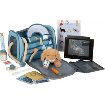 plyšák small foot králíček s pečovatelskou veterinární sadou