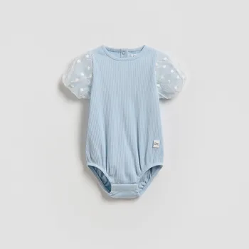 Reserved - Body s&nbsp;dekorativními rukávy - bleděmodrá - 630IM-05X - 630IM-05X-80