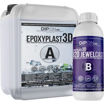 Průmyslové lepidlo DIPON Epoxyplast 3D B20 JewelCast 1,5 kg - Čirá epoxidová pryskyřice na šperky a drobné dekorace