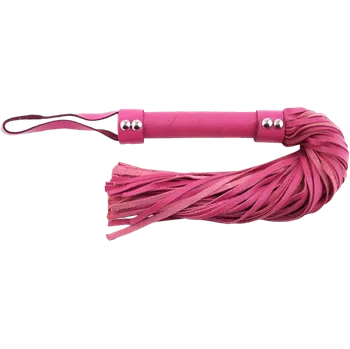 BDSM obojek ROUGE Short leather flogger pink