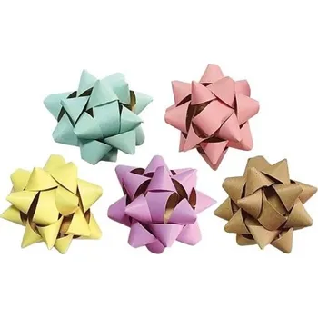 Dárková taška Hvězdička nalepovací dárková 3cm kraft pastelová