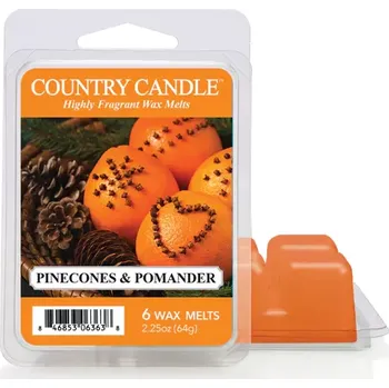 Vůně do bytu Country Candle – vonný vosk Pinecones & Pomander, 64 g
