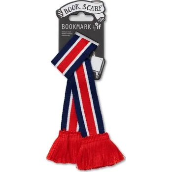 Záložka do knihy - šála (červená, modrá, bílá)