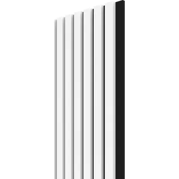 Obklad WALL CONCEPT akustický panel bílá, černý filc + MDF, 2750x285x21 mm, 0,78 m2