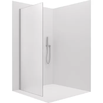 CERANO - Boční stěna Santoro - pravá - 6 mm - chrom, mléčné sklo - 90x195 cm - jednodílná pevná