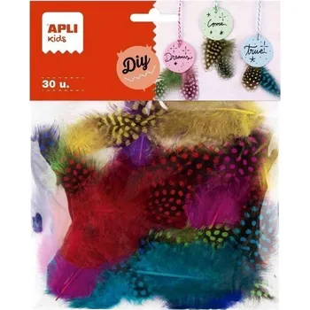 Apli dekorační peříčka 30 ks - mix velikostí a barev