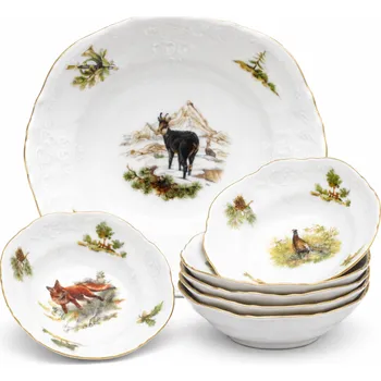 Thun 1794 BERNADOTTE kompotová souprava myslivecká 7 dílná