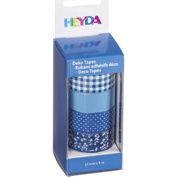 HEYDA Sada papírových pásek - modrý mix 1,5 cm x 5 m