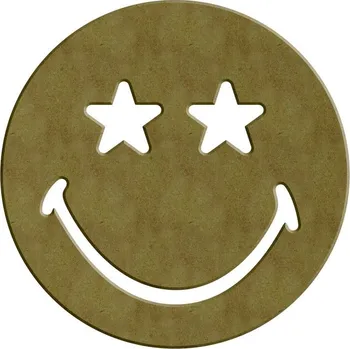 Dřevěný výřez k dekoraci Gomille, 14x14 cm - Okouzlený smajlík