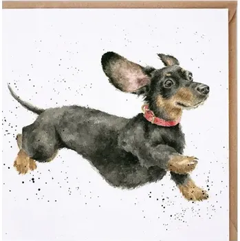 Přání 15 x 15 cm "That Friday Feeling" Wrendale Designs - jezevčík