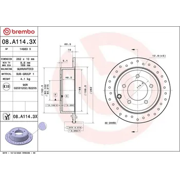 Brzdový kotouč Brzdový kotouč BREMBO 08.A114.3X