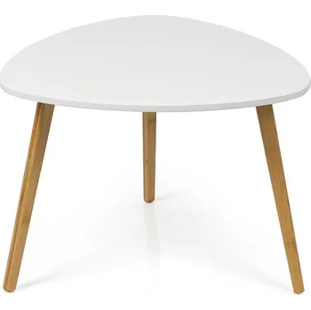 Konferenční stolek Konferenční stolek TERELXER 55, bílá/bambus + vyzvednutí ZDARMA