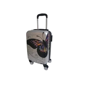 DZL Cestovní skořepinový kufr Motýl stříbrný, různé velikosti Velikost: 30l