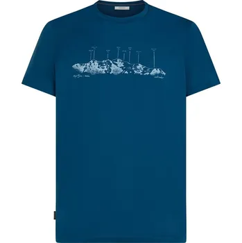 Pánské termoprádlo Pánské tričko Icebreaker Men Merino 150 Tech Lite SS Tee The Peaks Velikost: XXL / Barva: modrá
