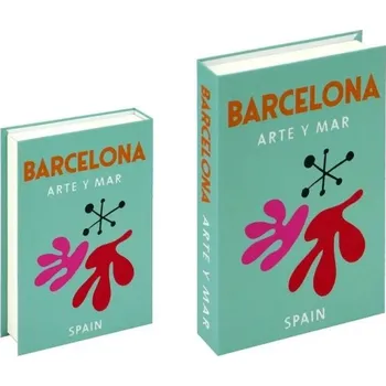 Falešná kniha s úložným prostorem, dekorativní, otevíratelná, Barcelona arte y mar, úložný prostor v designu knihy, moderní dekorace