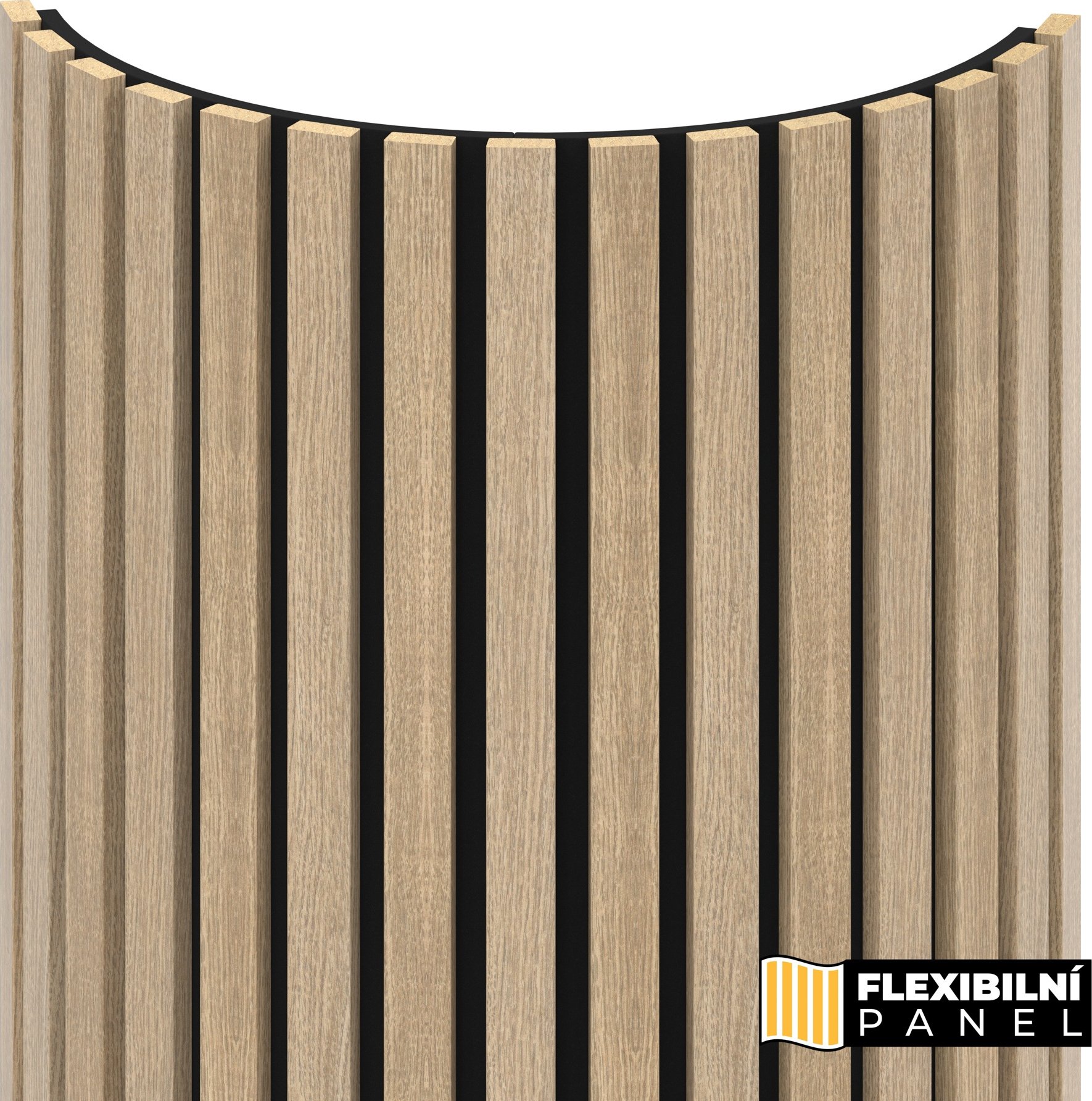 WALL CONCEPT flexi obkladový panel Dub Butterscotch, černý filc + MDF, 2750x604x17 mm, 1,66 m2
