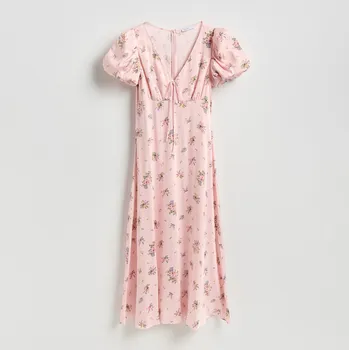 Dámské šaty Reserved - Květované šaty - pastelově růžová - 844KB-03X - 844KB-03X-XS