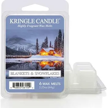 Vůně do bytu Kringle Candle – vonný vosk Blankets & Snowflakes, 64 g