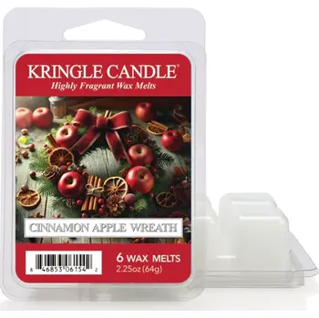 Vůně do bytu Kringle Candle – vonný vosk Cinnamon Apple Wreath, 64 g