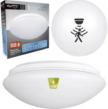 Stropní svítidlo Plafond 1x E27 s čidlem pohybu kulaté bílé LOBO Masterled
